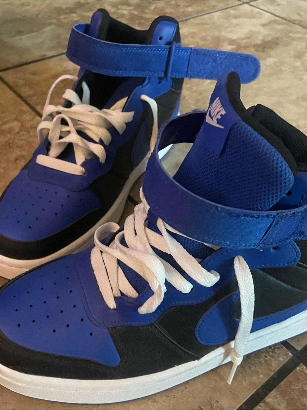 Nike Kids' High-Top Sneakers in Royal Blue and Black
